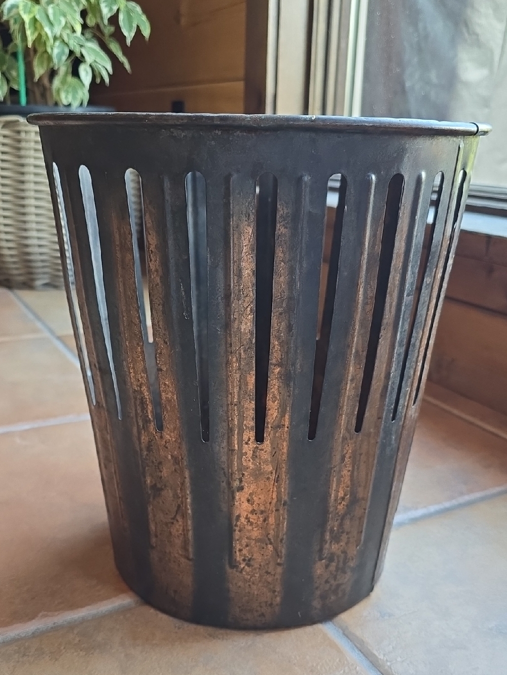 Vtg. Erie Art Metal Co. - Copper Waste Basket